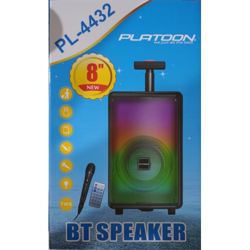 PL-4432 BLUETOOTH SPEAKER IŞIKLI MİKROFONLU KUMANDALI  8''